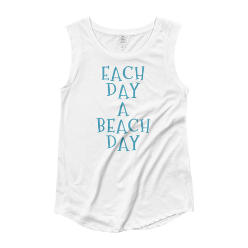 Each Day A Beach Day Ladies’ Cap Sleeve Tee